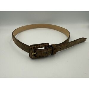 WCM New York Genuine Italian Leather  Belt Womens Size M Brown 1" Wide 36" Long